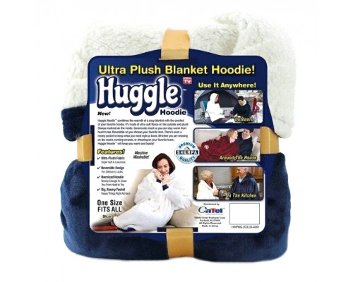 Толстовка-плед с капюшоном «Huggle hoodie» Синий*