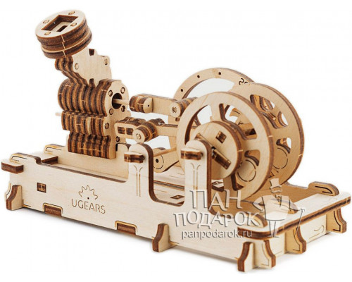 Деревянный 3D конструктор-пазл Ugears «Пневматический двигатель»