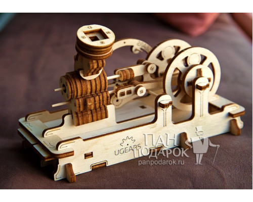 Деревянный 3D конструктор-пазл Ugears «Пневматический двигатель»