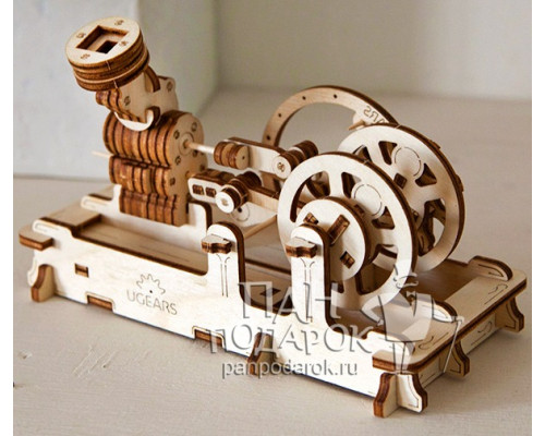 Деревянный 3D конструктор-пазл Ugears «Пневматический двигатель»