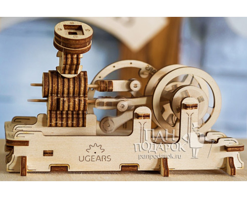Деревянный 3D конструктор-пазл Ugears «Пневматический двигатель»