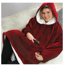 Толстовка-плед с капюшоном «Huggle hoodie» Бордовый*