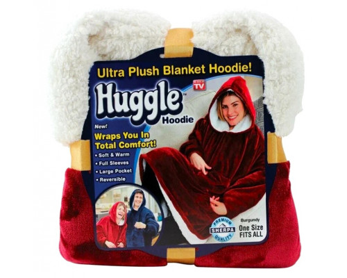 Толстовка-плед с капюшоном «Huggle hoodie» Бордовый*
