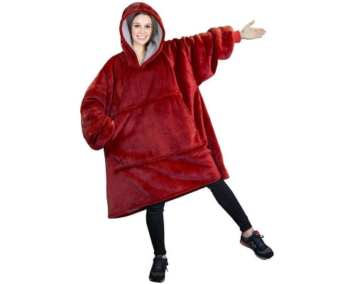 Толстовка-плед с капюшоном «Huggle hoodie» Бордовый*
