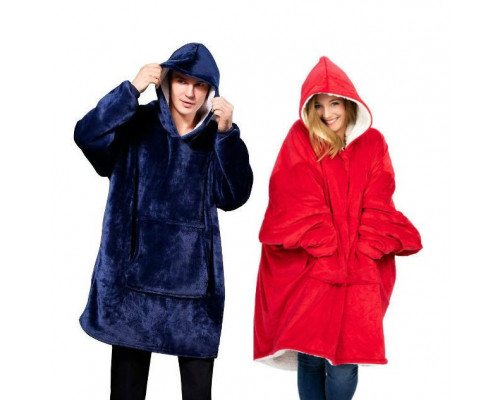 Толстовка-плед с капюшоном «Huggle hoodie» Бордовый*