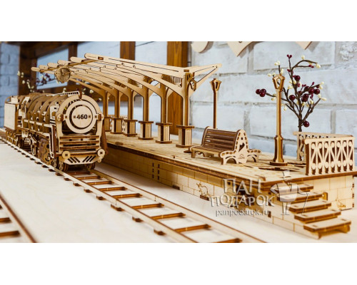 Деревянный 3D конструктор-пазл Ugears «Перрон»