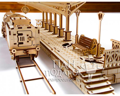 Деревянный 3D конструктор-пазл Ugears «Перрон»